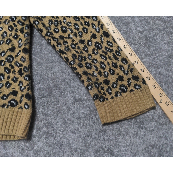 &Merci Pullover Sweater Women L Brown Animal Print Long Sleeve Round Neck U30 - Picture 13 of 14